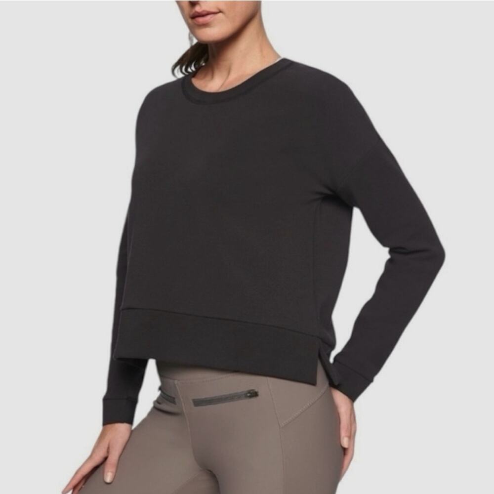 Athleta Modern Sweatshirt Pullover Fleece M Black Top